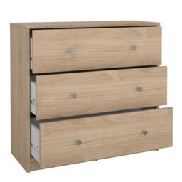 Furniture To Go May Chest Of 3 Drawers In Jackson Hickory Oak (W) 72.4 X (H) 68.3 X (D) 30.1Cm - thumbnail 6