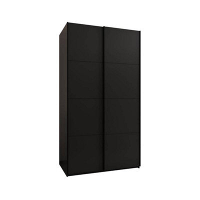 Arte Trosa I Black Sliding Door Wardrobe W1300mm H2450mm D640mm With Black Steel Handles - image 1