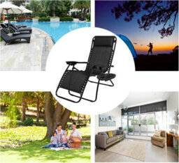 Vivo Pair Of Zero Gravity Garden Chair Outdoor Reclining Sun Lounger Portable Beach Recliner - thumbnail 6