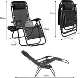 Vivo Pair Of Zero Gravity Garden Chair Outdoor Reclining Sun Lounger Portable Beach Recliner - thumbnail 3
