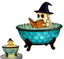 Amorly Halloween Ghost Bubble Bath Lamp, Usb Charging For Halloween Decor, Reading Books Nightlight, Halloween Decorations - thumbnail 1