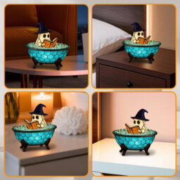 Amorly Halloween Ghost Bubble Bath Lamp, Usb Charging For Halloween Decor, Reading Books Nightlight, Halloween Decorations - thumbnail 5