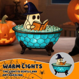 Amorly Halloween Ghost Bubble Bath Lamp, Usb Charging For Halloween Decor, Reading Books Nightlight, Halloween Decorations - thumbnail 4
