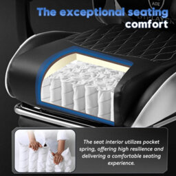 Gtplayer Gaming Chair, Ergonomic Computer Chair With Footrest, Height Adjustable Gaming Chair 360 Swivel Office, White - thumbnail 7