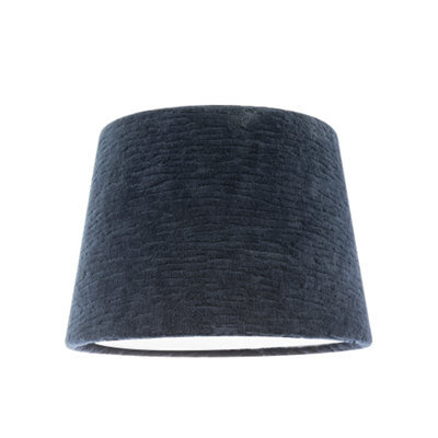 Happy Homewares Thick Lined Textured Midnight Blue Velvet Lamp Shade With Satin Inner - image 1