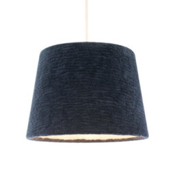Happy Homewares Thick Lined Textured Midnight Blue Velvet Lamp Shade With Satin Inner - thumbnail 2
