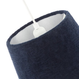 Happy Homewares Thick Lined Textured Midnight Blue Velvet Lamp Shade With Satin Inner - thumbnail 4