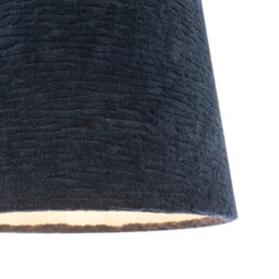 Happy Homewares Thick Lined Textured Midnight Blue Velvet Lamp Shade With Satin Inner - thumbnail 5