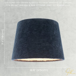 Happy Homewares Thick Lined Textured Midnight Blue Velvet Lamp Shade With Satin Inner - thumbnail 6
