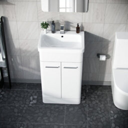Nes Home Afern 500mm Vanity Unit Cabinet And Wash Basin White - thumbnail 5