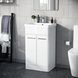 Nes Home Afern 500mm Vanity Unit Cabinet And Wash Basin White - thumbnail 1