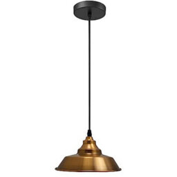 Ledsone Vintage Pendant Light With 22Cm Yellow Brass Shade E27 Holder 10Cm Ceiling Plate - thumbnail 1