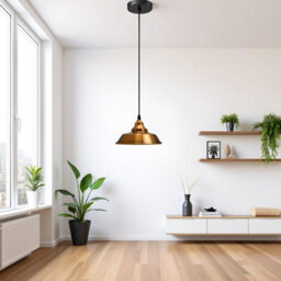 Ledsone Vintage Pendant Light With 22Cm Yellow Brass Shade E27 Holder 10Cm Ceiling Plate - thumbnail 3