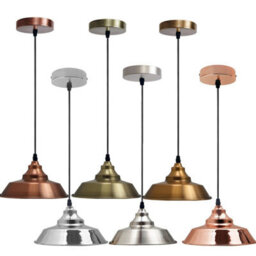 Ledsone Vintage Pendant Light With 22Cm Yellow Brass Shade E27 Holder 10Cm Ceiling Plate - thumbnail 9