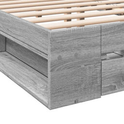 Berkfield Bed Frame With Drawers Without Mattress Grey Sonoma 135X190 Cm Double - thumbnail 8