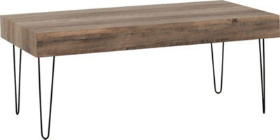Seconique Troy Coffee Table In Medium Oak Effect And Black Metal Finish - image 1