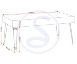 Seconique Troy Coffee Table In Medium Oak Effect And Black Metal Finish - thumbnail 9