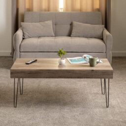 Seconique Troy Coffee Table In Medium Oak Effect And Black Metal Finish - thumbnail 8