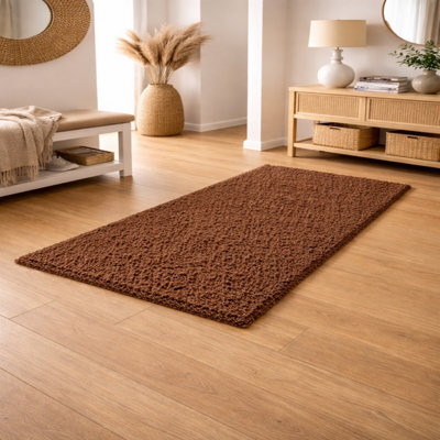 Uetian Soft Brown Shaggy Area Rug 5Cm Thick Pile Modern Rug For Living Room Bedroom (80 X 150) - image 1