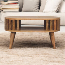 Artisan Furniture Solid Wood Mini Ariella Coffee Table, 1 Open Slot, Beige - thumbnail 1