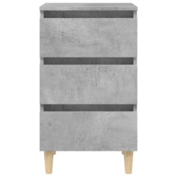 Walplus Bed Cabinet With Solid Wood Legs Concrete Grey 40X35X69 Cm - thumbnail 5