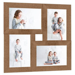Berkfield Collage Photo Frame For 4X(13X18 Cm) Picture Light Brown Mdf