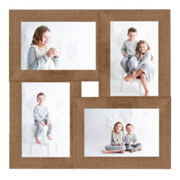Berkfield Collage Photo Frame For 4X(13X18 Cm) Picture Light Brown Mdf - thumbnail 2
