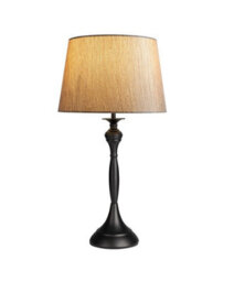 Lighting Supermarket Messini Large Black Elegant Candlestick Table Lamp With Charcoal Gold Shade - thumbnail 2