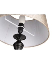 Lighting Supermarket Messini Large Black Elegant Candlestick Table Lamp With Charcoal Gold Shade - thumbnail 5
