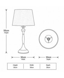 Lighting Supermarket Messini Large Black Elegant Candlestick Table Lamp With Charcoal Gold Shade - thumbnail 7