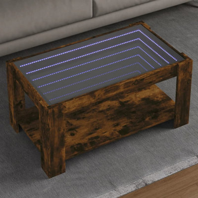 Berkfield Coffee Table With Led Smoked Oak 93X53X45 Cm Engineered Wood - image 1