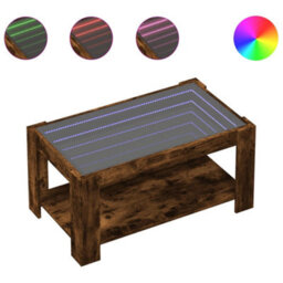 Berkfield Coffee Table With Led Smoked Oak 93X53X45 Cm Engineered Wood - thumbnail 2