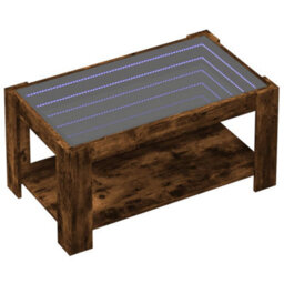 Berkfield Coffee Table With Led Smoked Oak 93X53X45 Cm Engineered Wood - thumbnail 3