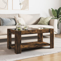 Berkfield Coffee Table With Led Smoked Oak 93X53X45 Cm Engineered Wood - thumbnail 4