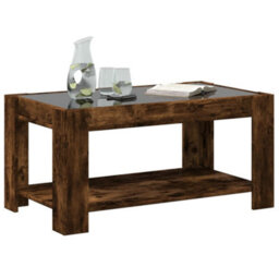 Berkfield Coffee Table With Led Smoked Oak 93X53X45 Cm Engineered Wood - thumbnail 5
