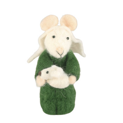 Originals International Ltd Originals Felt Shepherd Mouse Christmas Decoration - Soft Felt Hanging Ornament, 13.5 X 8 Cm, Whimsical Indoor Tree Decoration