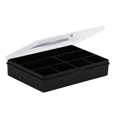 Wham Organiser Box 2.01 19Cm With 7 Divisions Recycled Black/clear