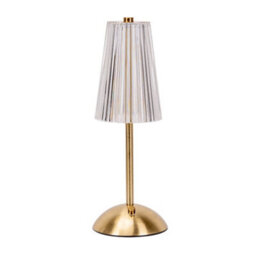Valuelights Allie Gold And Clear Acrylic Portable Usb Rechargeable Touch Table Lamp