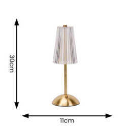 Valuelights Allie Gold And Clear Acrylic Portable Usb Rechargeable Touch Table Lamp - thumbnail 7