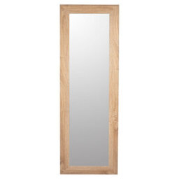Andino Light Oak Effect Rectangular Wall-Mounted Framed Mirror, (H)133Cm (W)43Cm - thumbnail 1