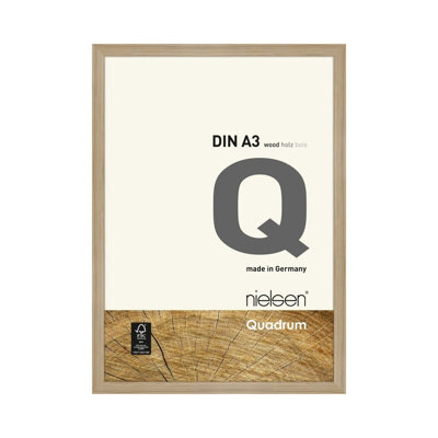 Nielsen Quadrum A3 Oak Wooden Picture Frame With Float Glass And Push/turn Clips - image 1