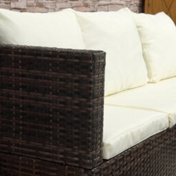 Lilisa Rattan Brown And Cream 3 Piece Garden Sofa Set With Storage Table - Wyld Haus - thumbnail 8