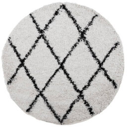 Berkfield Shaggy Rug Pamplona High Pile Modern Cream And Black Size  100 Cm - thumbnail 2