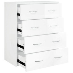 Berkfield Sideboard With 4 Drawers 60X30.5X71 Cm High Gloss White - thumbnail 2