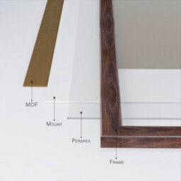 A3 Walnut Picture Frame With Mount For A4 (21 X 29.7Cm -8.3 X 11.7In) Poster, Photo, Artwork, Or Print. - thumbnail 5