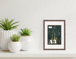 A3 Walnut Picture Frame With Mount For A4 (21 X 29.7Cm -8.3 X 11.7In) Poster, Photo, Artwork, Or Print. - thumbnail 4