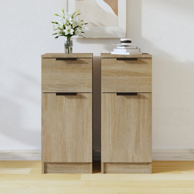 Vidaxl Sideboards 2 Pcs Sonoma Oak 30X30X70 Cm Engineered Wood - image 1