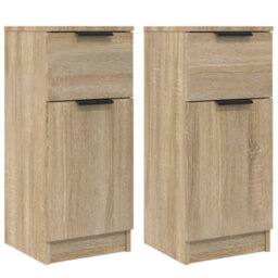 Vidaxl Sideboards 2 Pcs Sonoma Oak 30X30X70 Cm Engineered Wood - thumbnail 2
