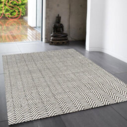 Black/white Classic Abstract Modern Handmade Easy To Clean Rug For Dining Room Bedroom Livingroom-66 X 200Cm (Runner) - thumbnail 1
