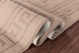 Ivy Washable Greek Key Design Anti Slip Doormats Beige 60X220 Cm - thumbnail 2